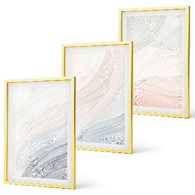3 paveikslų rinkinys su rėmais Abstrakčios bangos kartono pastelėje