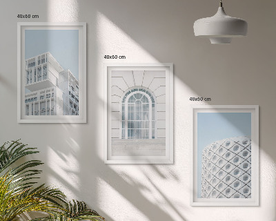 3 paveikslų rinkinys su rėmais Šiuolaikinės architektūros geometrija