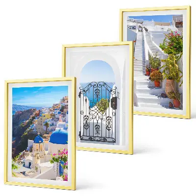 Santorinio architektūra Oia 3 paveikslų rinkinys su rėmais