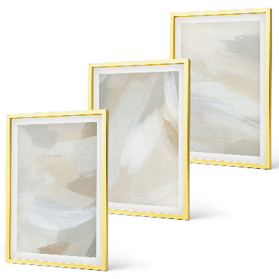 3 paveikslų rinkinys su rėmais Abstraktus teptuko fonas