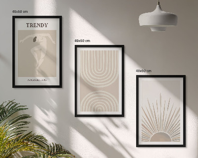 Įrėmintas triptikas Pasteliniai bohemiški abstraktūs plakatai