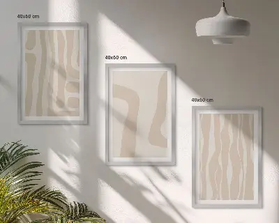 Abstraktūs boho raštai įrėmintas triptikas
