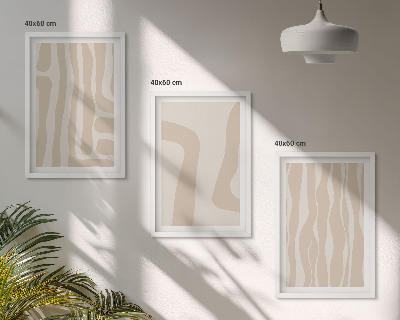 Įrėmintas triptikas Abstraktūs boho raštai