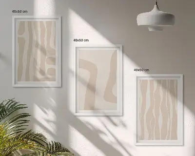 Abstraktūs boho raštai įrėmintas triptikas