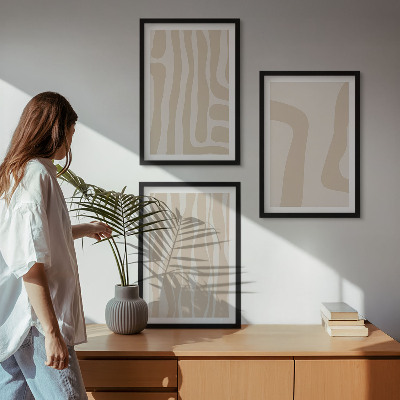 Įrėmintas triptikas Abstraktūs boho raštai