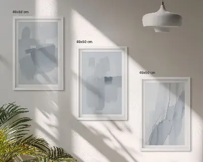 Abstraktus akvarelės menas 3 paveikslų rinkinys su rėmais