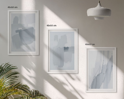 3 paveikslų rinkinys su rėmais Abstraktus akvarelės menas