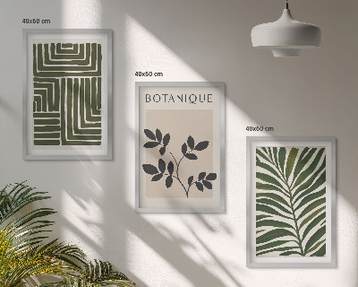 Įrėmintas triptikas Botaninis bohemiškas minimalizmas