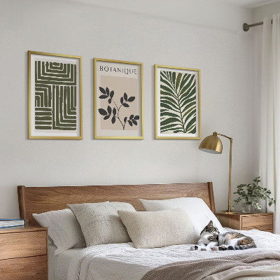 Įrėmintas triptikas Botaninis bohemiškas minimalizmas