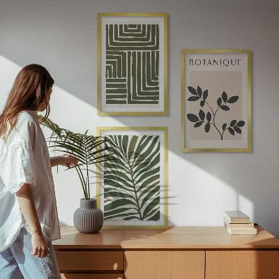 Įrėmintas triptikas Botaninis bohemiškas minimalizmas