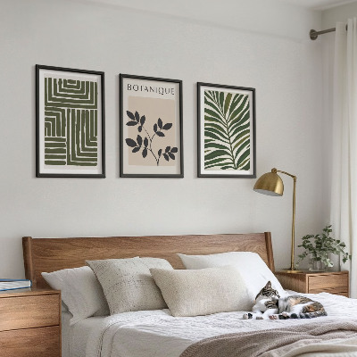 Įrėmintas triptikas Botaninis bohemiškas minimalizmas