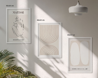 3 paveikslų rinkinys su rėmais Stilingos minimalistinės linijos