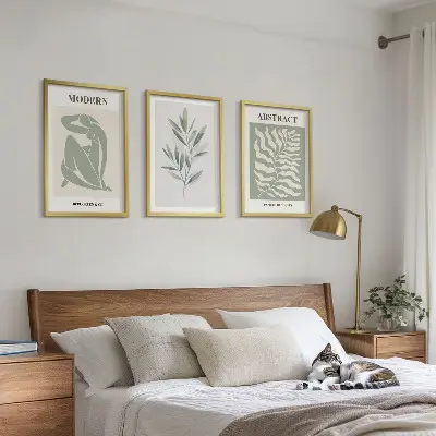 3 paveikslų rinkinys su rėmais bohemiško dizaino Matisso akvarelės
