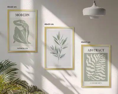 3 paveikslų rinkinys su rėmais bohemiško dizaino Matisso akvarelės