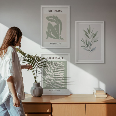 3 paveikslų rinkinys su rėmais Matisso akvarelės bohemiškas dizainas