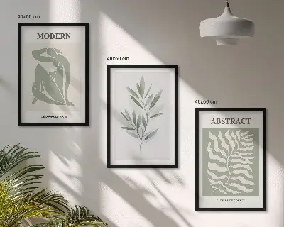 3 paveikslų rinkinys su rėmais bohemiško dizaino Matisso akvarelės