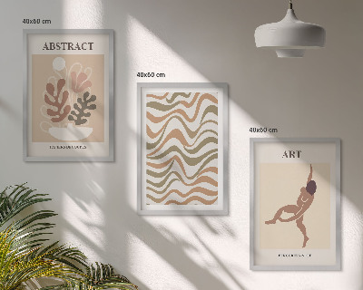 Įrėmintas triptikas Matisso bohemiški abstraktūs raštai