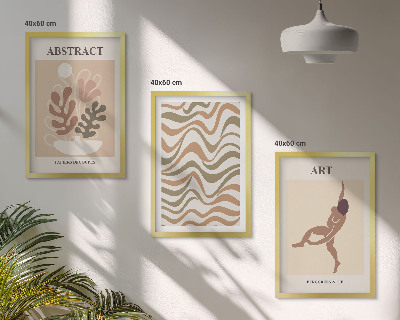 Įrėmintas triptikas Matisso bohemiški abstraktūs raštai