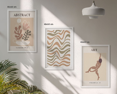 Įrėmintas triptikas Matisso bohemiški abstraktūs raštai