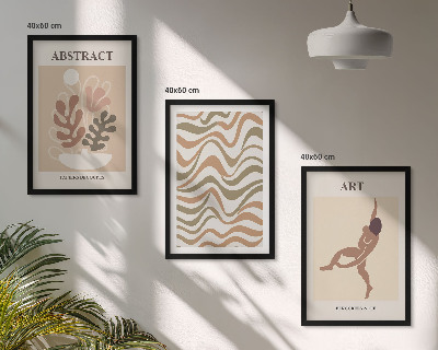 Įrėmintas triptikas Matisso bohemiški abstraktūs raštai