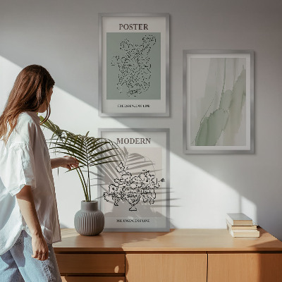 Įrėmintas triptikas Gėlės modernioje vazoje