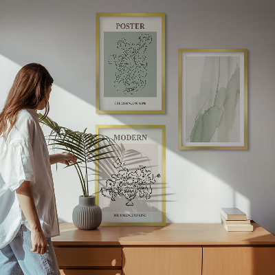 Įrėmintas triptikas Gėlės modernioje vazoje