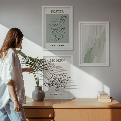 Įrėmintas triptikas Gėlės modernioje vazoje