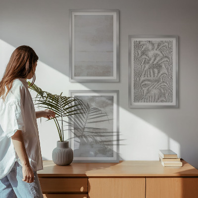 3 paveikslų rinkinys su rėmais Modernios minimalistinės tekstūros