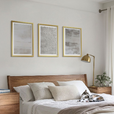 3 paveikslų rinkinys su rėmais Modernios minimalistinės tekstūros