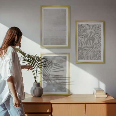 3 paveikslų rinkinys su rėmais Modernios minimalistinės tekstūros
