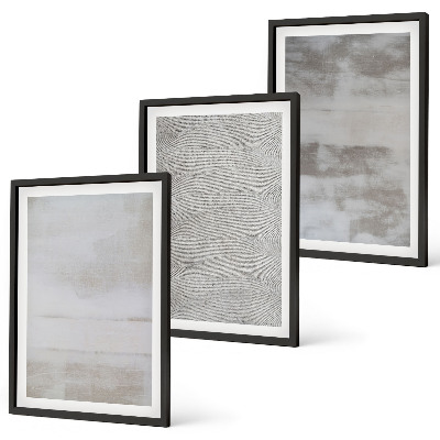 3 paveikslų rinkinys su rėmais Modernios minimalistinės tekstūros