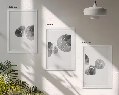 Abstraktaus meno dažų purslų triptikas įrėmintas