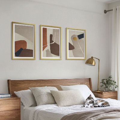 3 paveikslų rinkinys su rėmais Abstraktus bohemiškas paveikslas