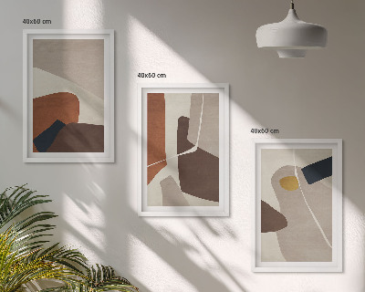 3 paveikslų rinkinys su rėmais Abstraktus bohemiškas paveikslas