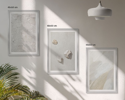 3 paveikslų rinkinys su rėmais Smėlio akmenų modernūs dažai
