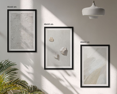 3 paveikslų rinkinys su rėmais Smėlio akmenų modernūs dažai