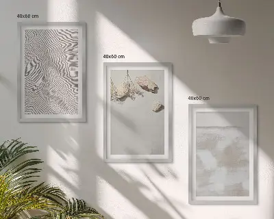 Įrėmintas triptikas smėlio akmenų bohemiškos tekstūros