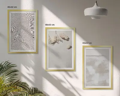 Įrėmintas triptikas smėlio akmenų bohemiškos tekstūros