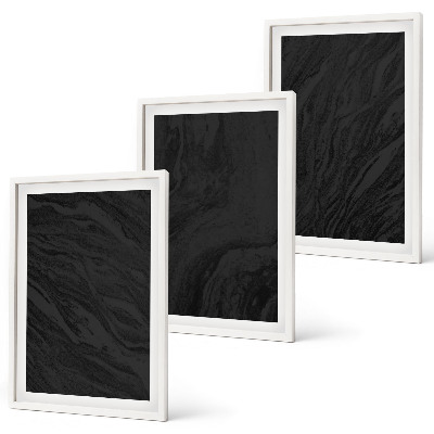3 paveikslų rinkinys su rėmais Elegantiškos tamsaus marmuro tekstūros