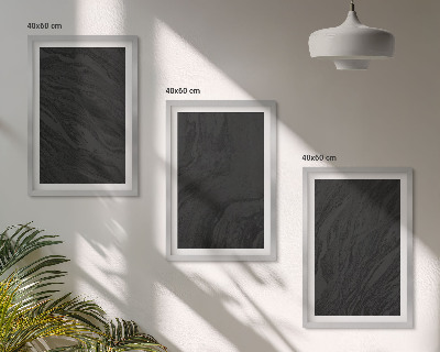 3 paveikslų rinkinys su rėmais Elegantiškos tamsaus marmuro tekstūros