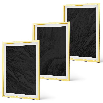3 paveikslų rinkinys su rėmais Elegantiškos tamsaus marmuro tekstūros