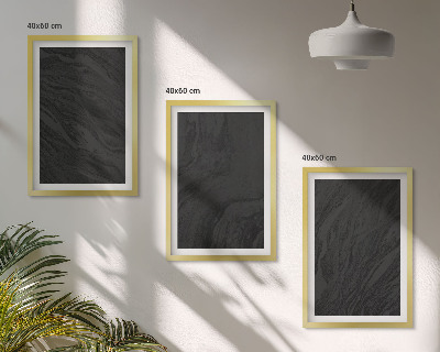 3 paveikslų rinkinys su rėmais Elegantiškos tamsaus marmuro tekstūros