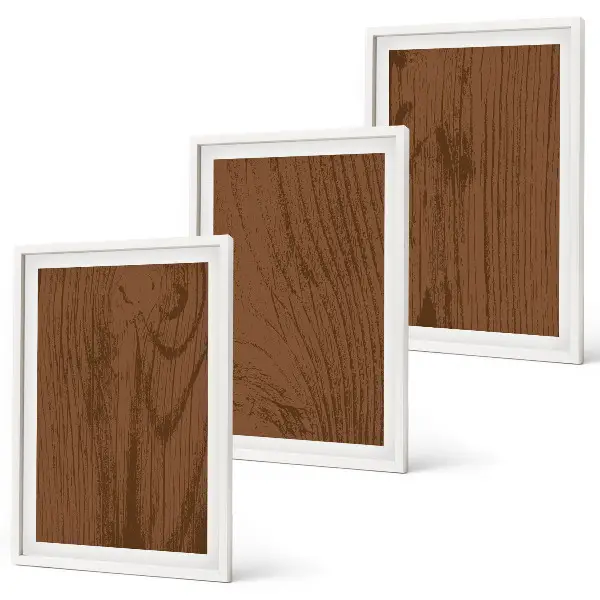3 paveikslų rinkinys su rėmais minimalistinė medžio žievės tekstūra