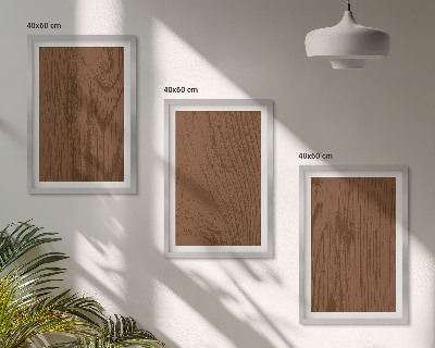 3 paveikslų rinkinys su rėmais Medžio tekstūros žievės minimalizmas