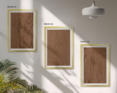 3 paveikslų rinkinys su rėmais Medžio tekstūros žievės minimalizmas