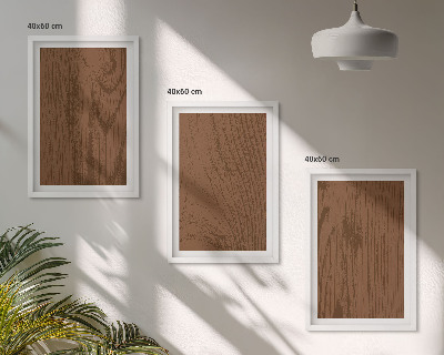 3 paveikslų rinkinys su rėmais Medžio tekstūros žievės minimalizmas