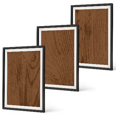 3 paveikslų rinkinys su rėmais Medžio tekstūros žievės minimalizmas