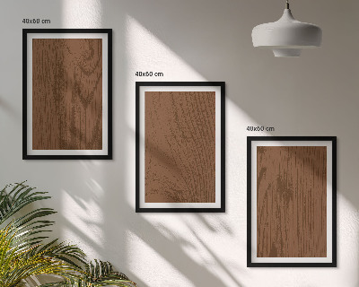 3 paveikslų rinkinys su rėmais Medžio tekstūros žievės minimalizmas