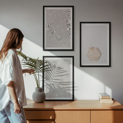 3 paveikslų rinkinys su rėmais Šviesios bohemiškos smėlio tekstūros