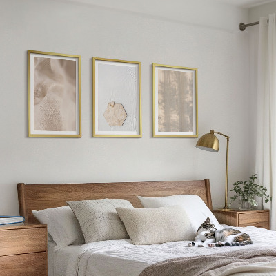 3 paveikslų rinkinys su rėmais Subtilios tekstūros bohemiška gamta